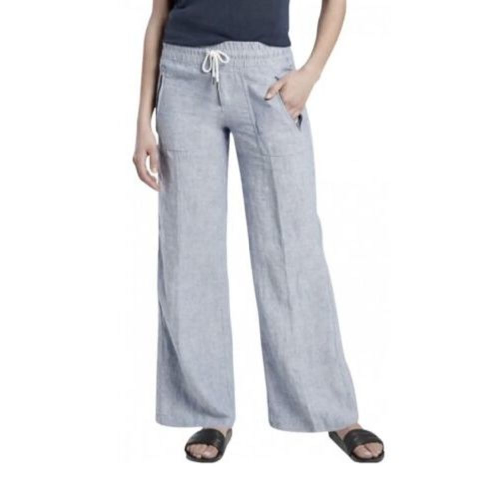Athleta Women's Size 0 Cabo Linen Wide Leg Lightweight Pant Blue 447244